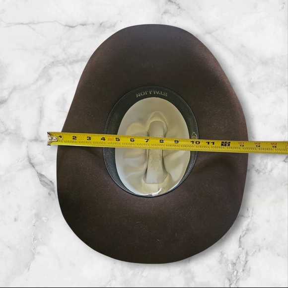 Stetson Stallion F0400 King Cowboy Hat 7-1/8 Chocolate 400 Brim Vintage USA - Picture 13 of 16